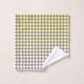 Trendy Yellow Gray Heart Pattern Gradient Bad Handdoek (Wasdoekje)