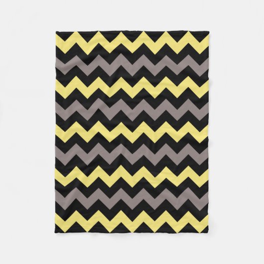 Trendy Yellow Grey Black Chevron Pattern Fleece Deken (Voorkant)
