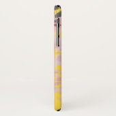 Trendy Yellow Pink Floral Pattern met Monogram Case-Mate iPhone Case (Achterkant/links)