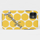 Trendy Yellow Polka Dot Pattern iPhone 5 Hoesje (Achterkant (horizontaal))