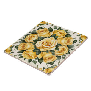 Trendy Yellow Rose Mooi Collectie Tegeltje