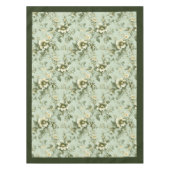 Trendy  zachte pastelgroene en witte bloemetjes tafelkleed (Voorkant)