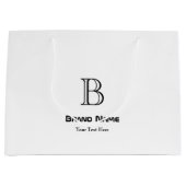 Trendy Zakelijk Aangepaste Monogram Minimalistisch Groot Cadeauzakje (Voorkant)