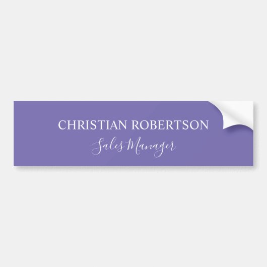 Trendy Zakelijk Chic Periwinkle Kleur Modern Bumpersticker (Voorkant)