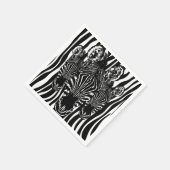 Trendy zebra kudde op zebraprint servet (Hoek)