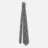 Trendy Zebra Print Black and White Pattern Stropdas (Achterkant)