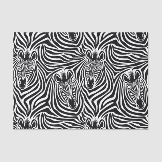 Trendy Zebra Print Black and White Pattern Tissuepapier (Voorkant)