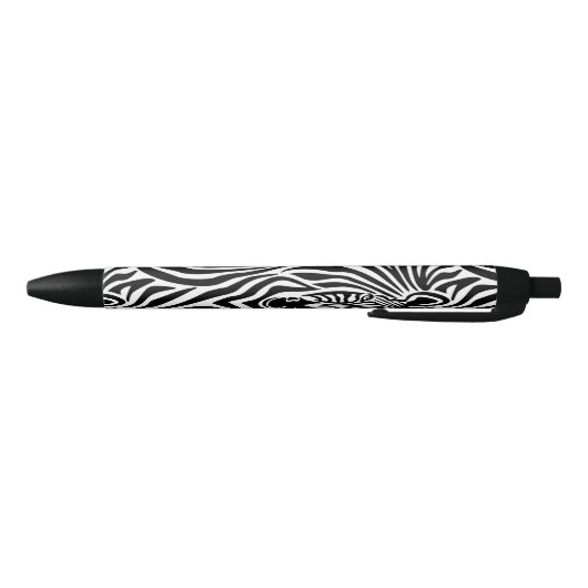 Trendy Zebra Print Black and White Pattern Zwarte Inkt Pen (Bodem)