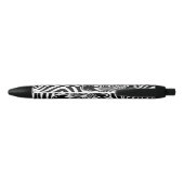 Trendy Zebra Print Black and White Pattern Zwarte Inkt Pen (Achterkant)