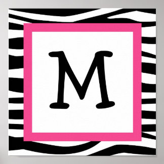 Trendy Zebra Print Nursery Wall Art Name Print