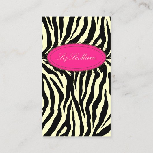 Trendy zebra print visitekaartje (Achterkant)