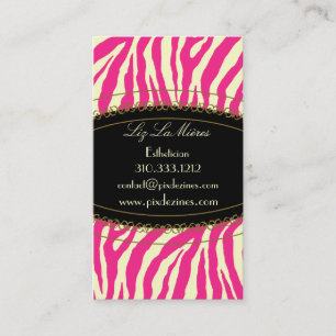 Trendy zebra print, warm roze visitekaartje