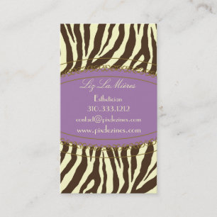 Trendy zebraprint, donkerbruin visitekaartje