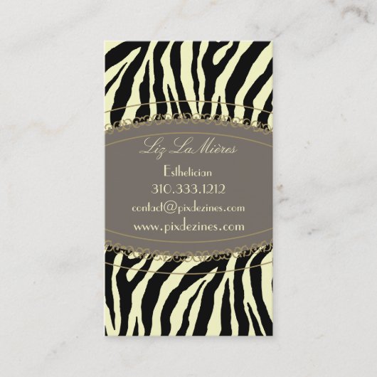 Trendy zebraprint visitekaartje (Voorkant)
