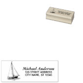 Trendy zeilboot nautisch retouradres 	rubberstempel (Gestempeld)