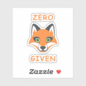 Trendy Zero Fox met de zin Emoji Cartoon Sticker (Vel)