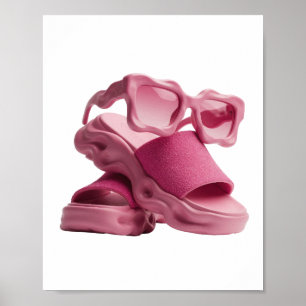 Trendy Zilveren ABSTRACTE KUNST Artistiek Motief Poster