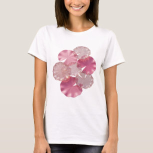 Trendy Zilveren BLOEMEN ROZE LELIE FLORALE ONTWERP T-shirt