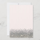 Trendy Zilveren Diamanten Gestreepte Sweet 16 Kaart (Achterkant)
