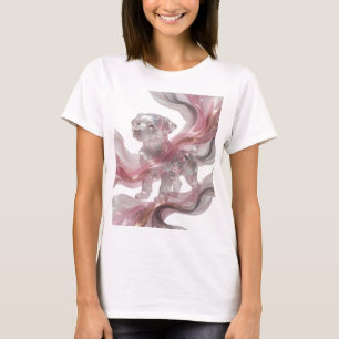 Trendy Zilveren GLAZEN PUPPY Print T-shirt