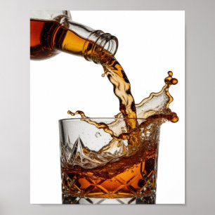 Trendy Zilveren WHISKY SPLASH Tekst Ontwerp Poster