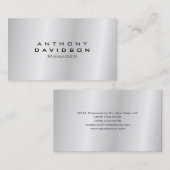 Trendy zilvergrijs op maat gemaakt professioneel visitekaartje (Voorkant / Achterkant)