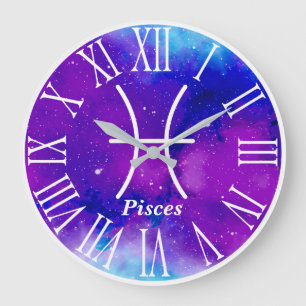 Trendy Zodiac Nebula Pisces Symbol Grote Klok
