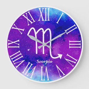 Trendy Zodiac Nebula Scorpio Symbool Grote Klok