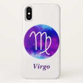 Trendy Zodiac Sign Virgo Paarse Nebula Case-Mate iPhone Case (Achterkant)