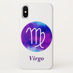Trendy Zodiac Sign Virgo Paarse Nebula iPhone X Hoesje