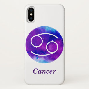 Trendy Zodiac Teken Kanker Paarse Nebula iPhone X Hoesje