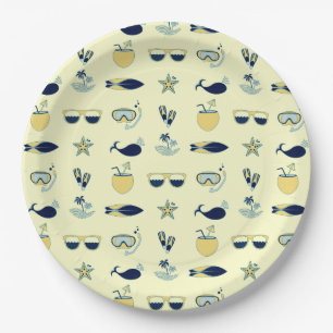 Trendy zomer pictogrammen patroon papieren bordje