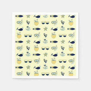 Trendy zomer pictogrammen patroon servet