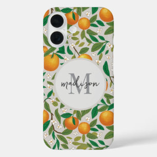Trendy zomer Sinaasappels citrusvruchten bloesem p iPhone 16 Hoesje