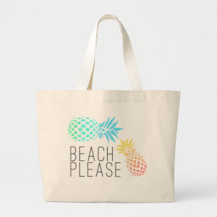 trendy zomer " strand alsjeblieft " , kleurrijke a grote tote bag