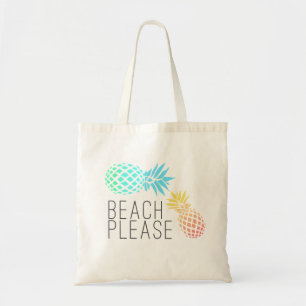 trendy zomer " strand alsjeblieft " , kleurrijke a tote bag