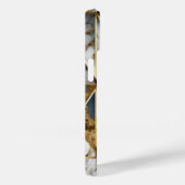 Trendy zwart goud geometrisch marmer monogram Case-Mate iPhone case (Achterkant / Rechts)