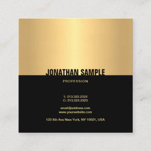 Trendy Zwart Goud Koele Sjabloon Elegant Modern Vierkante Visitekaartje