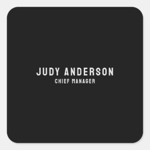 Trendy Zwart Professioneel Eenvoudig Modern Eerlij Vierkante Sticker