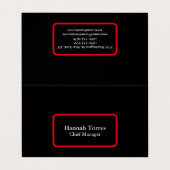 Trendy Zwart & Rood Plain Creatief Modern Visitekaartjes (Buitenkant ongevouwen)