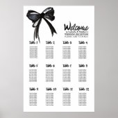 Trendy zwart wit boog chique bruiloft zitgrafiek poster (Voorkant)
