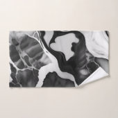 Trendy zwart-wit faux marmer bad handdoek (Handdoek)