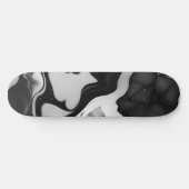 Trendy zwart-wit faux marmer skateboard (Horizontaal)