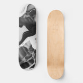 Trendy zwart-wit faux marmer skateboard (Voorkant)