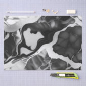 Trendy zwart-wit faux marmer tissuepapier (Craft)