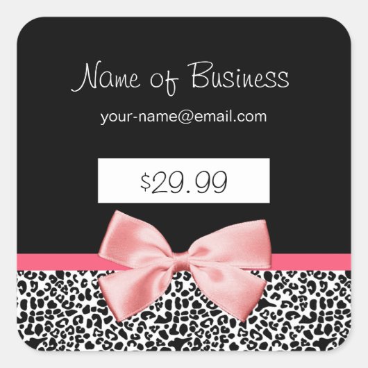Trendy zwart-wit luipaard print Prijs Labels (Voorkant)