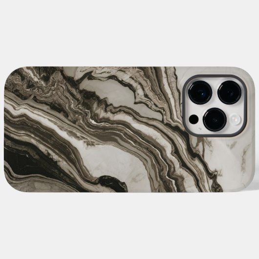 Trendy Zwart Wit Marmer Cool Case-Mate iPhone Case (Achterkant (horizontaal))