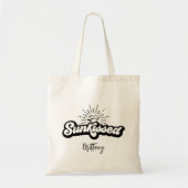 Trendy zwart-wit moderne scriptnaam tote bag (Voorkant)