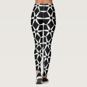 Trendy zwart-wit monochroom patroon leggings (Achterkant)