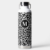 Trendy Zwart Wit Monogram Waterfles (Voorkant)